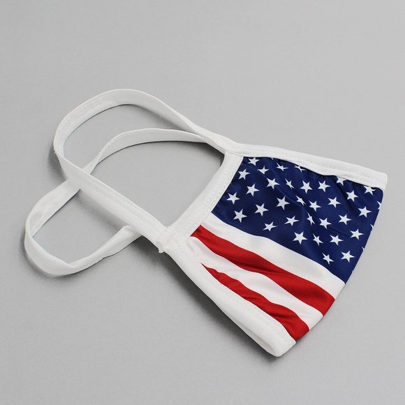 American Flag Face Mask with Elastic Ear Bands - Picture 3 of 3